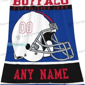 Custom Name Number Buffalo Bills Football Style Throw Blanket 9