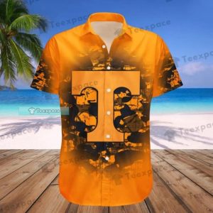 Custom Name Number Tennessee Volunteers Logo Tropical Pattern Hawaiian Shirt
