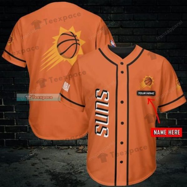 Custom Name Phoenix Suns Flying Ball Orange Baseball Jersey