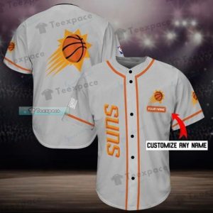 Custom Name Phoenix Suns Flying Ball White Baseball Jersey