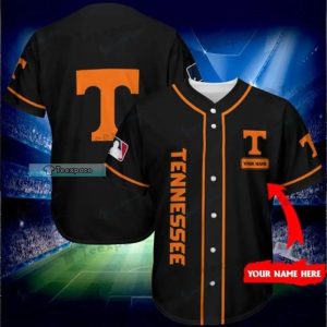 Custom Name Tennessee Volunteers Big Letter Logo Baseball Jersey