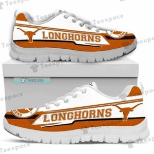 Custom Name Texas Longhorns White Orange Sneakers