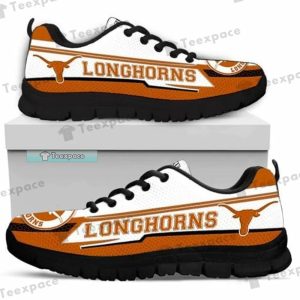 Custom Name Texas Longhorns White Orange Sneakers 2