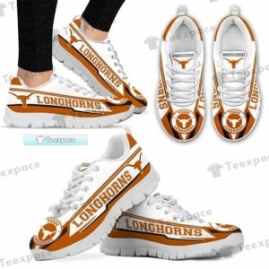 Custom Name Texas Longhorns White Orange Sneakers 5