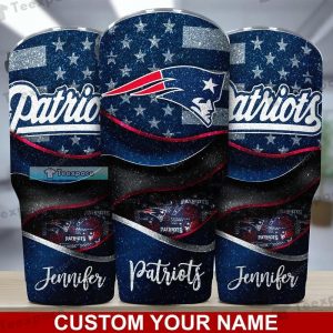 Custom New England Patriots Curved American Pattern Tumbler