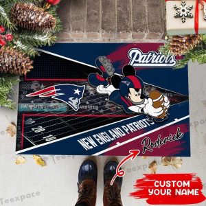 Custom New England Patriots Mickey Player Football Doormat