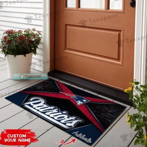 Custom New England Patriots X Pattern Doormat