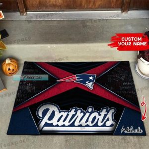 Custom New England Patriots X Pattern Doormat