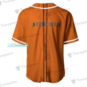 Custom Text Miami Hurricanes Stripes Orange Black Baseball Jersey 0