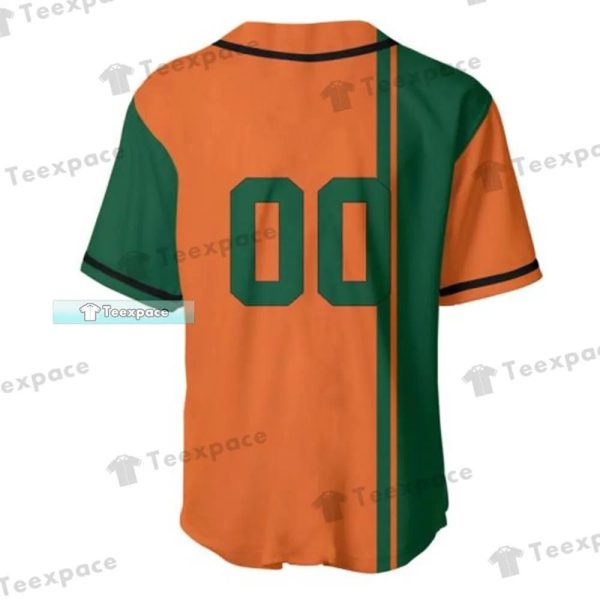 Custom Text Number Miami Hurricanes Orange Green Baseball Jersey