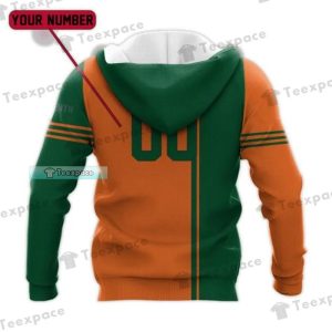 Custom Text Number Miami Hurricanes Vertical Letter Hoodie