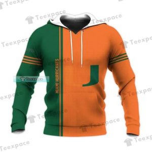 Custom Text Number Miami Hurricanes Vertical Letter Hoodie