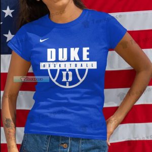 Duke Blue Devils Basketball Ball Logo Pattern T Shirt Womens