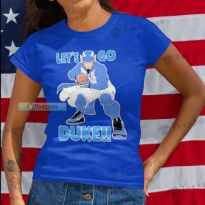Duke Blue Devils Basketball Lets Go Mascot T Shirt Womens