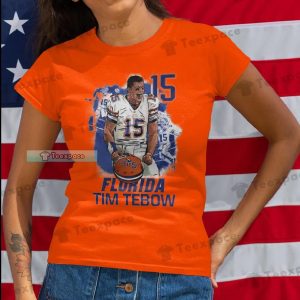 Florida Gators 15 Tim Tebow Graphic T Shirt Womens