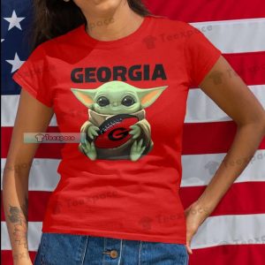 Georgia Bulldogs Baby Yoda T Shirt Womens