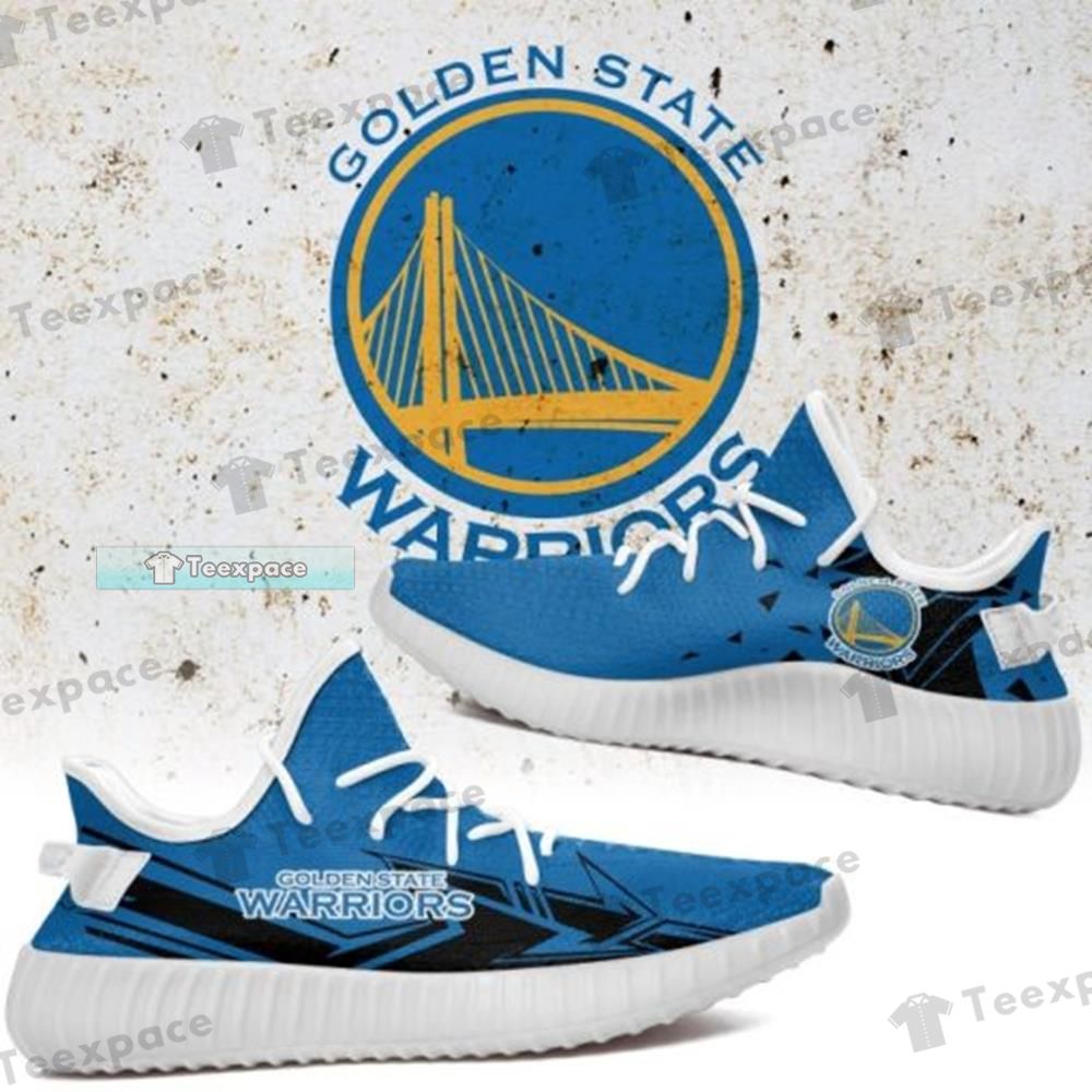 Golden State Warriors Blue Black Arrow Yeezy Shoes 2