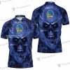 Golden State Warriors Blue Flame Skull Polo Shirt