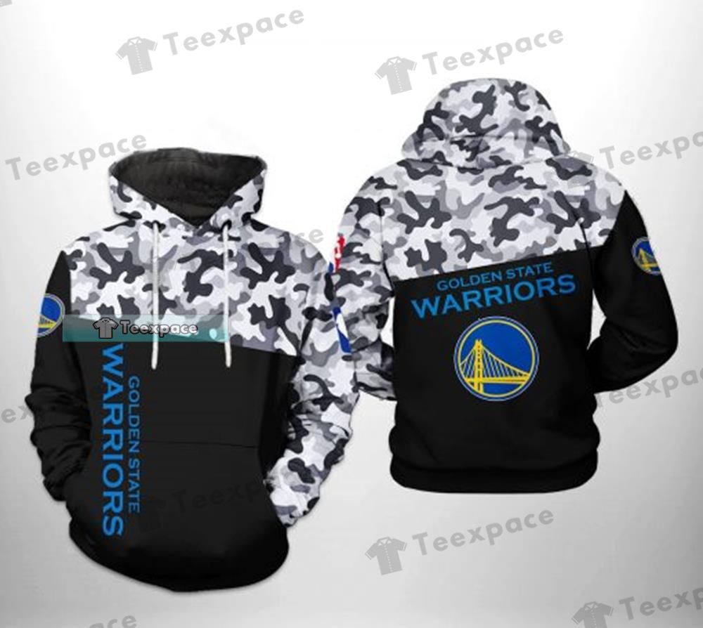 Golden State Warriors Camo Pattern Hoodie Warriors Gifts 1