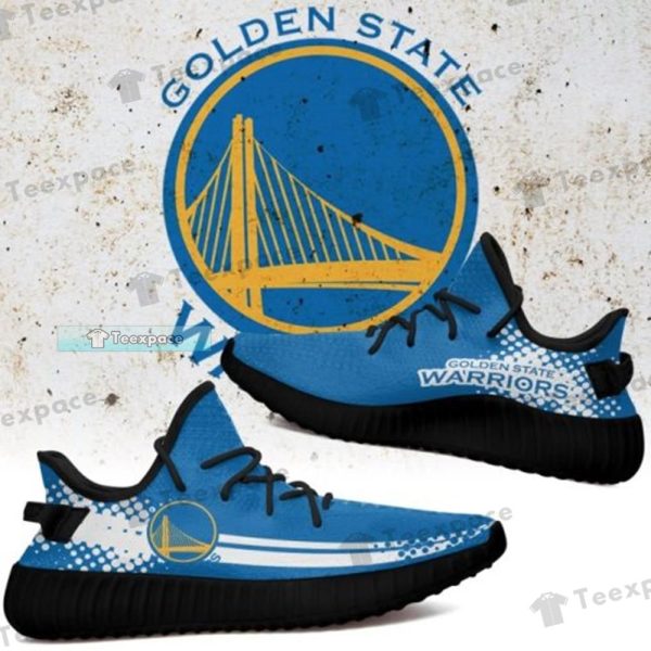Golden State Warriors Curved Dot Pattern Yeezy Shoes