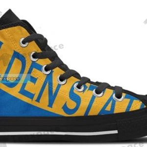Golden State Warriors Letter Pattern High Top Canvas Shoes 1