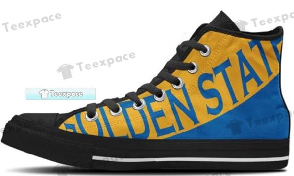 Golden State Warriors Letter Pattern High Top Canvas Shoes