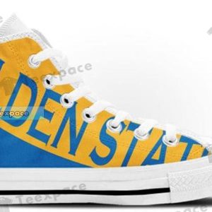 Golden State Warriors Letter Pattern High Top Canvas Shoes 3