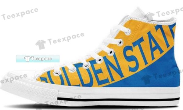Golden State Warriors Letter Pattern High Top Canvas Shoes