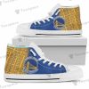 Golden State Warriors Letter Print Pattern High Top Canvas Shoes