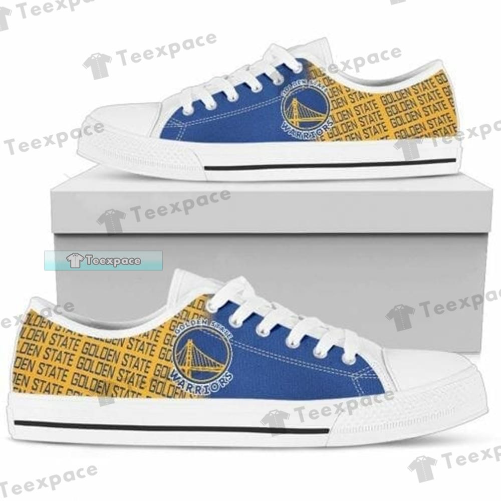 Golden State Warriors Letter Print Pattern Low Top Canvas Shoes 2