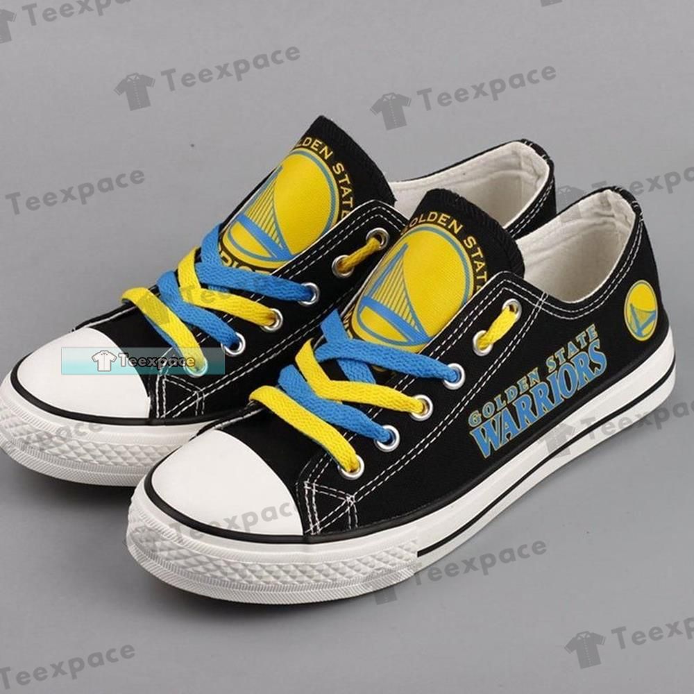 Golden State Warriors Logo Ahead Low Top Canvas Shoes 1