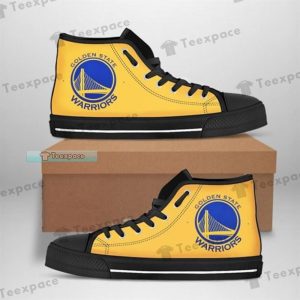 Golden State Warriors Logo High Top Canvas Shoes 1