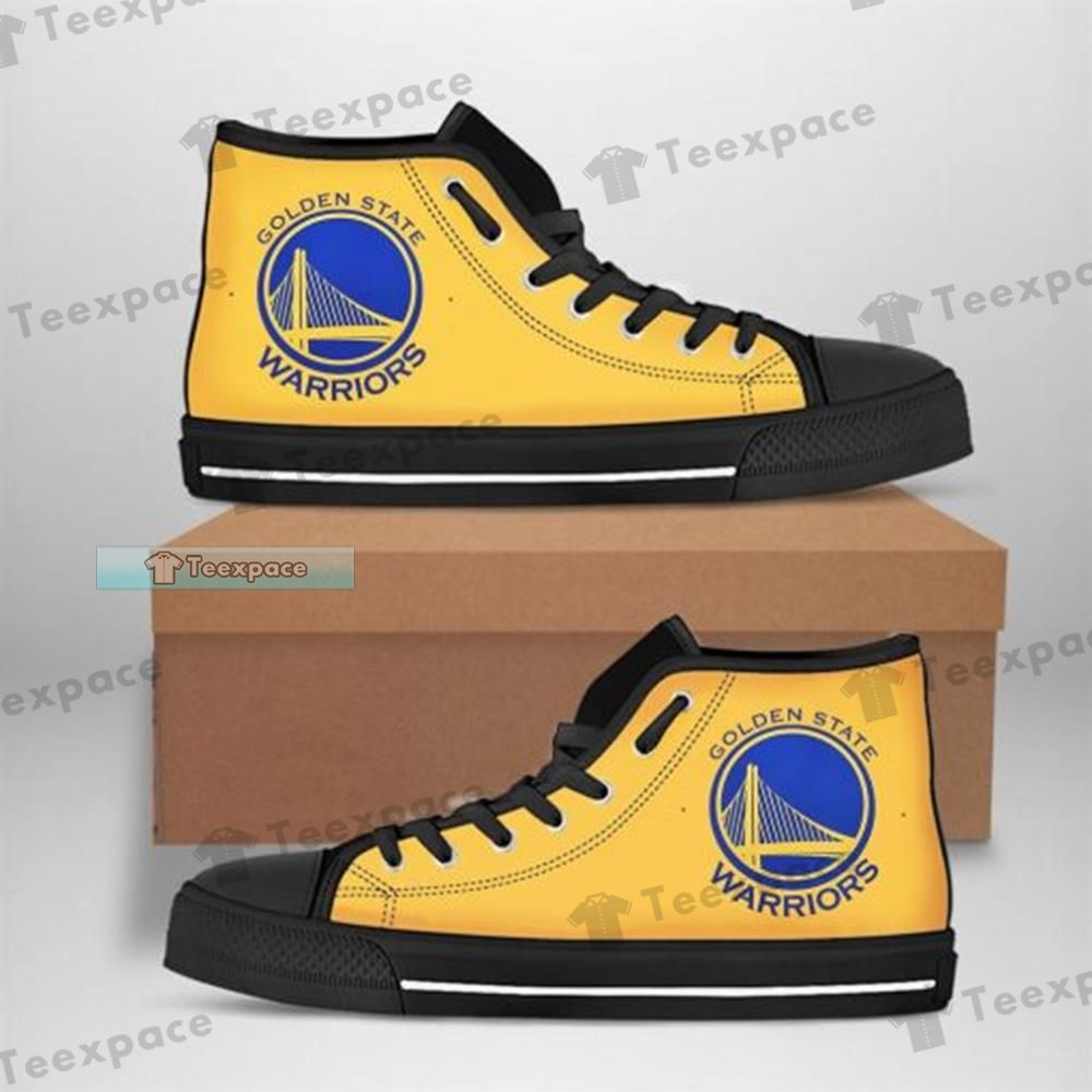 Golden State Warriors Logo High Top Canvas Shoes - Teexpace