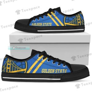 Golden State Warriors Logo Stripes Low Top Canvas Shoes 1