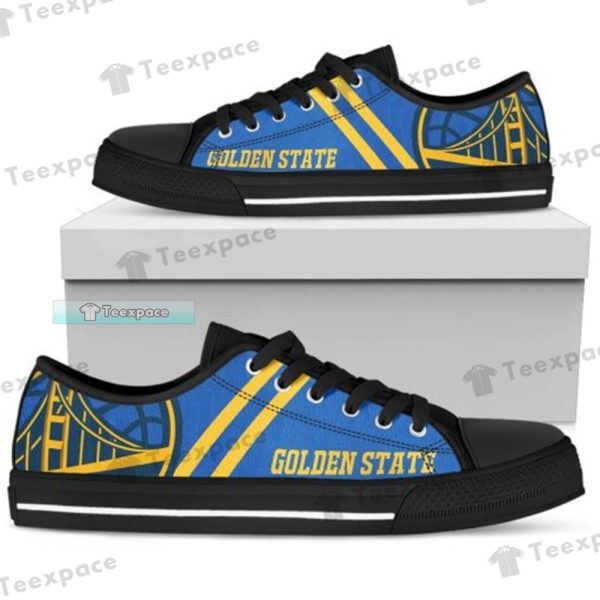 Golden State Warriors Logo Stripes Low Top Canvas Shoes
