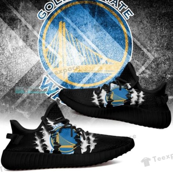 Golden State Warriors Scratch black Yeezy Shoes Warriors Gifts fo him