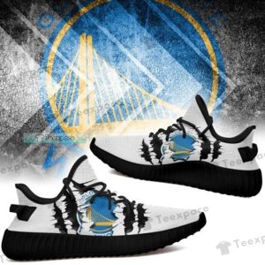 Golden State Warriors Scratch white Yeezy Shoes Warriors Gifts fo him 1