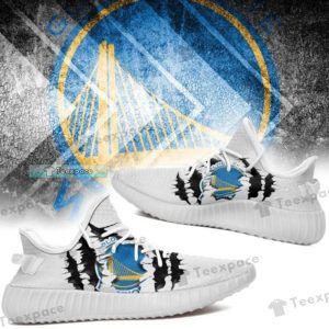 Golden State Warriors Scratch white Yeezy Shoes Warriors Gifts fo him 2