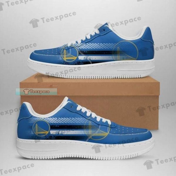 Golden State Warriors Stripes Pattern Air Force Shoes