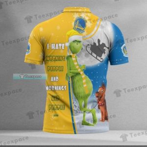 Golden State Warriors The Grinch Ugly Christmas Polo Shirt