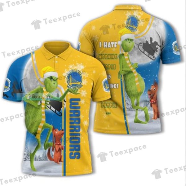 Golden State Warriors The Grinch Ugly Christmas Polo Shirt