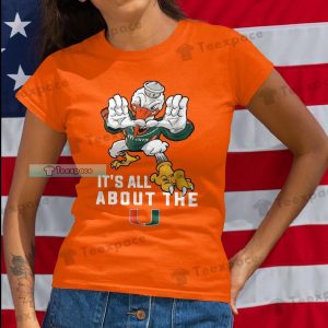 Mascot Its All About The Miami Hurricanes T Shirt Womens