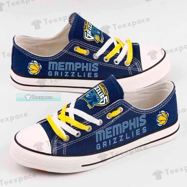Memphis Grizzlies Claw Logo Letter Low Top Canvas Shoes
