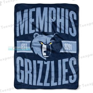 Memphis Grizzlies Curved Letter FLeece Blanket Grizzlies Gifts