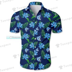 Memphis Grizzlies Floral Leaf Pattern Hawaiian Shirt