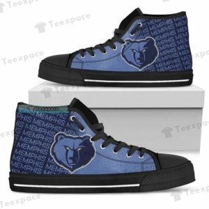 Memphis Grizzlies Logo Letter Print High Top Canvas Shoes
