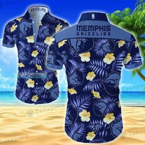 Memphis Grizzlies Night Tropical Flower Hawaiian Shirt 1