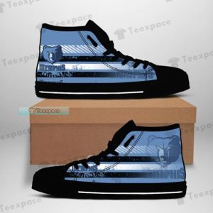 Memphis Grizzlies Stripes Pattern High Top Canvas Shoes 1