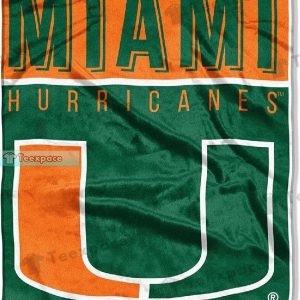 Miami Hurricanes Big Letter Logo Sherpa Blanket
