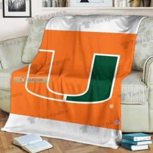 Miami Hurricanes Big Logo Fuzzy Blanket